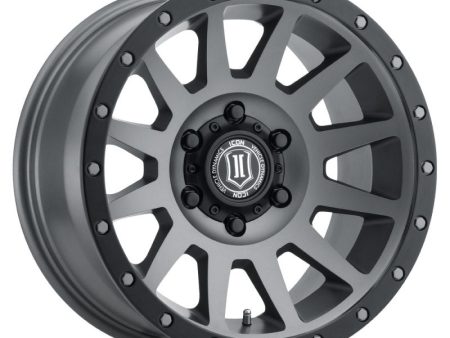 ICON Compression 18x9 6x5.5 0mm Offset 5in BS Titanium Wheel Discount