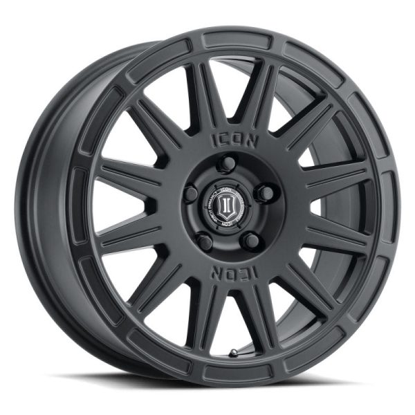 ICON Ricochet 17x8 5x4.5 38mm Offset 6in BS Satin Black Wheel Cheap