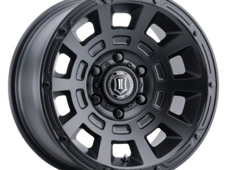 ICON Thrust 17x8.5 5x5 -6mm Offset 4.5in BS Satin Black Wheel For Sale