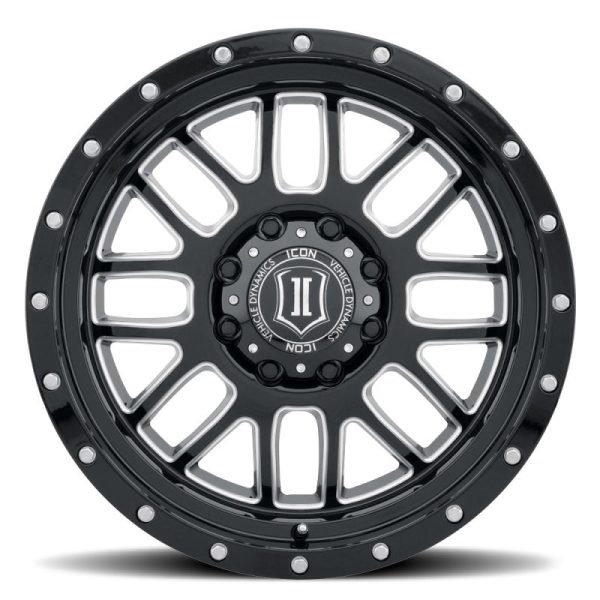 ICON Alpha 20x9 8x170 0mm Offset 5in BS Gloss Black Milled Spokes Wheel Cheap