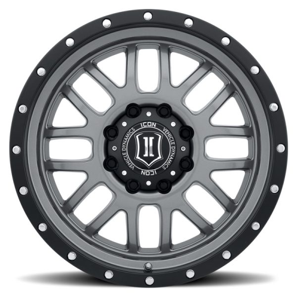 ICON Alpha 20x9 6x135 16mm Offset 5.625in BS Gunmetal Wheel For Cheap