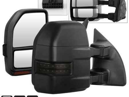 xTune 08-15 Ford Super Duty LED Telescoping Manual Mirrors - Smk (Pair) (MIR-FDSD08S-G4-MA-RSM-SET) Discount