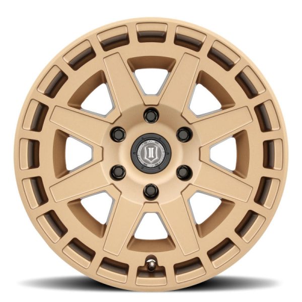 ICON Compass 17x8.5 5x5 -6mm Offset 4.5in BS Satin Brass Wheel Hot on Sale