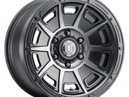 ICON Victory 17x8.5 5x4.5 0mm Offset 4.75in BS Smoked Satin Black Tint Wheel Sale