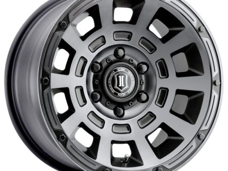 ICON Thrust 17x8.5 6x135 6mm Offset 5in BS Smoked Satin Black Tint Wheel Supply