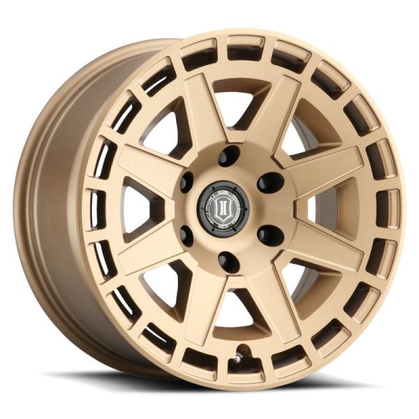 ICON Compass 17x8.5 5x5 -6mm Offset 4.5in BS Satin Brass Wheel Hot on Sale