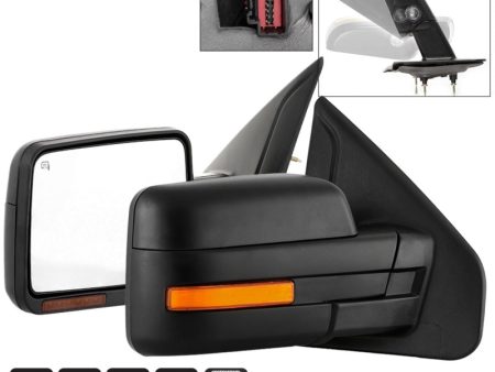 xTune 04-06 Ford F-150 Heated Amber Seq LED Signal OEM Pwr Mirrors (Pair) (MIR-03FF04-G2-PW-RAM-SET) For Sale